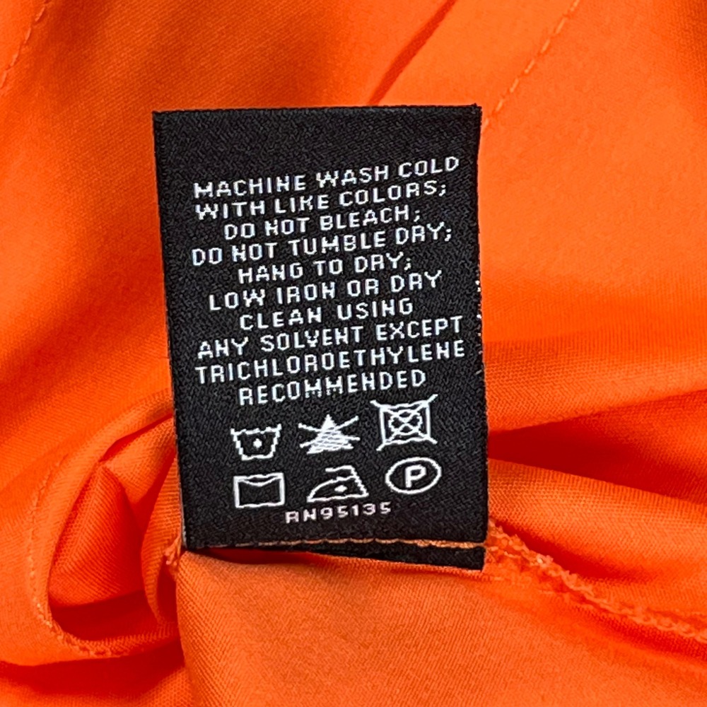 Lafayette 148 NY Button Up Shirt Womens Sz 4 Orange Pintuck 3/4 Sleeve Stretch - Picture 6 of 8